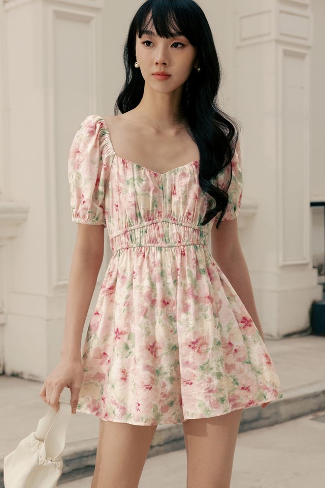 CHRISLEY FLORAL TENCEL PLAYSUIT IN PINK