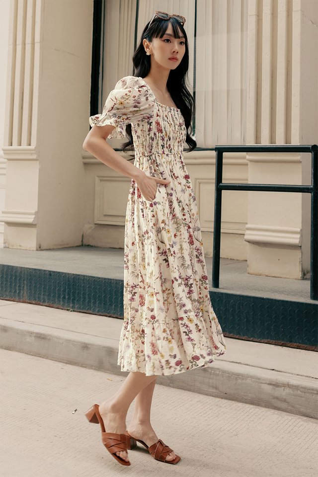 REYLENE FLORAL TENCEL MIDI