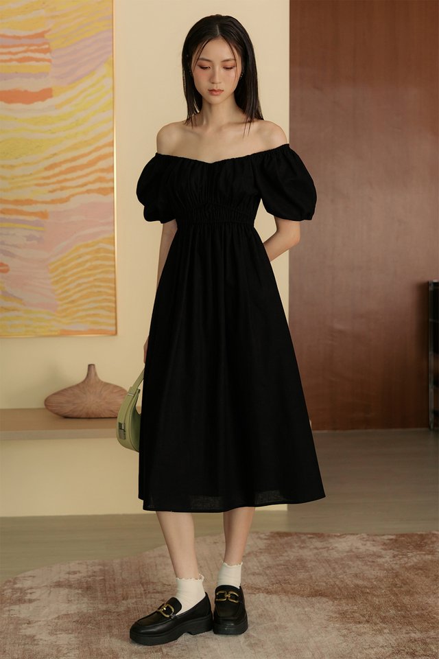 *PRE-ORDER* CHRISLEY LINEN MIDI IN BLACK