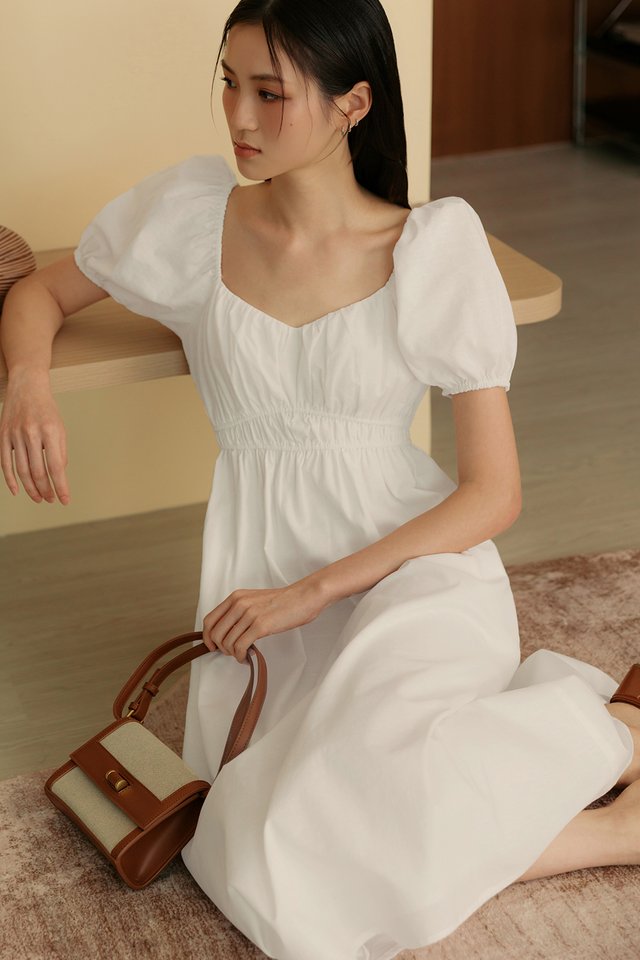 *PRE-ORDER* CHRISLEY LINEN MIDI IN WHITE