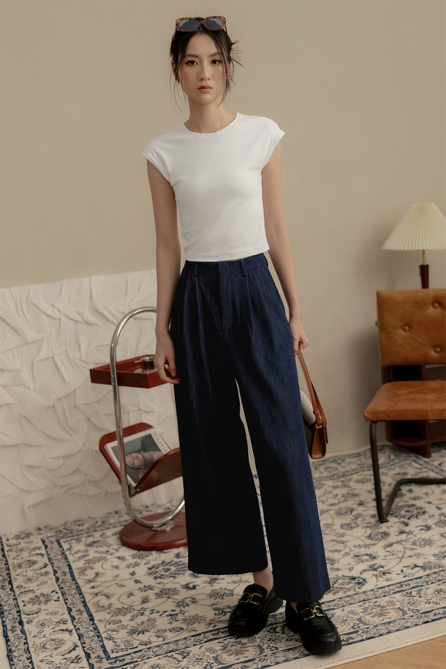 CHAMBRAY PANTS IN DEEP INDIGO