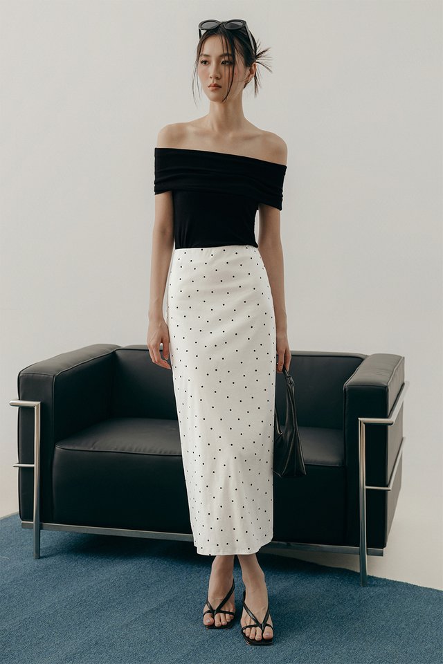 LOLA POLKA DOT MAXI IN WHITE