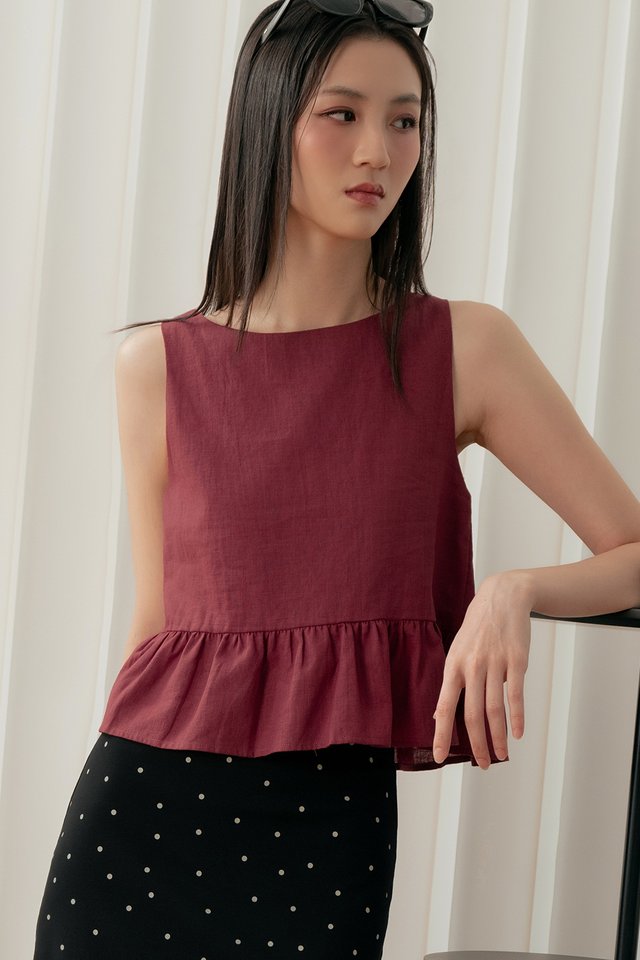 AIMI TWO-WAY TOP IN BERRY