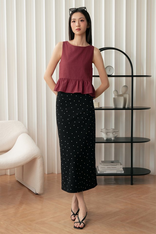 AIMI TWO-WAY TOP IN BERRY