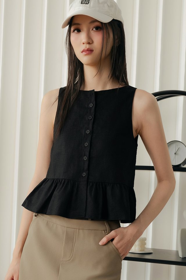 AIMI TWO-WAY TOP IN BLACK