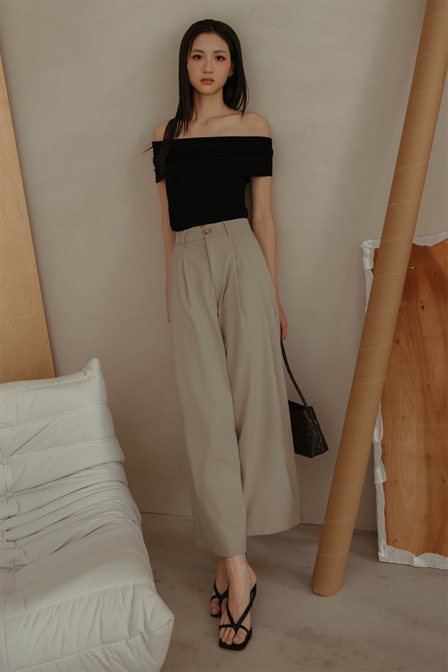 CADY TAILORED PANTS IN IVORY BEIGE