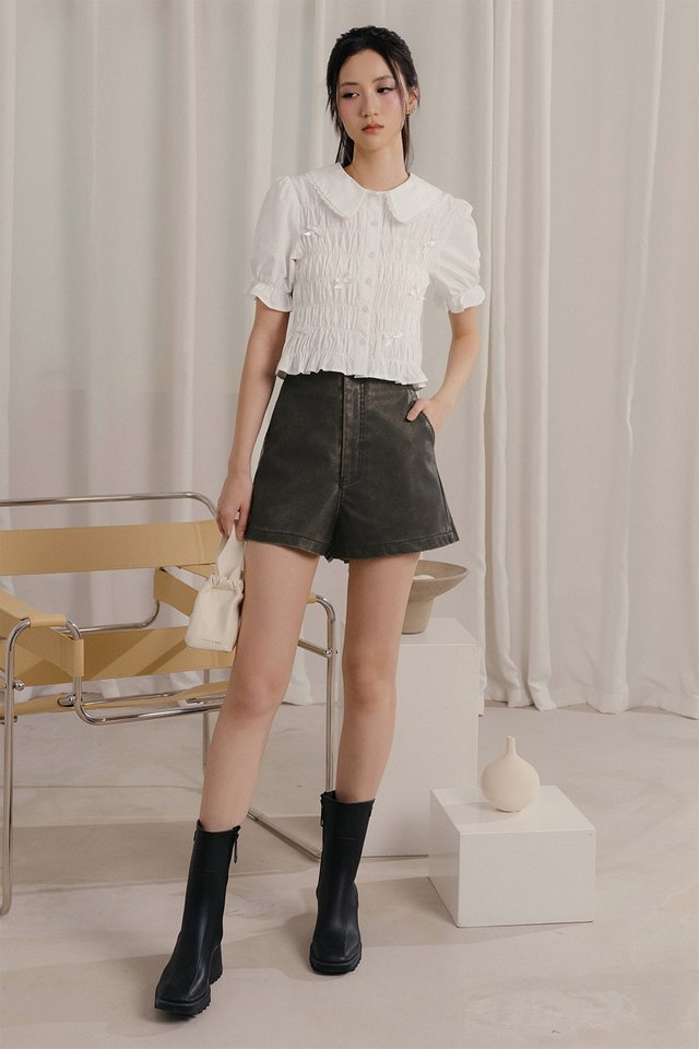 CALLAN LEATHER SHORTS