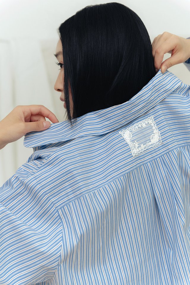 CAVELL STRIPE SHIRT IN BLUE
