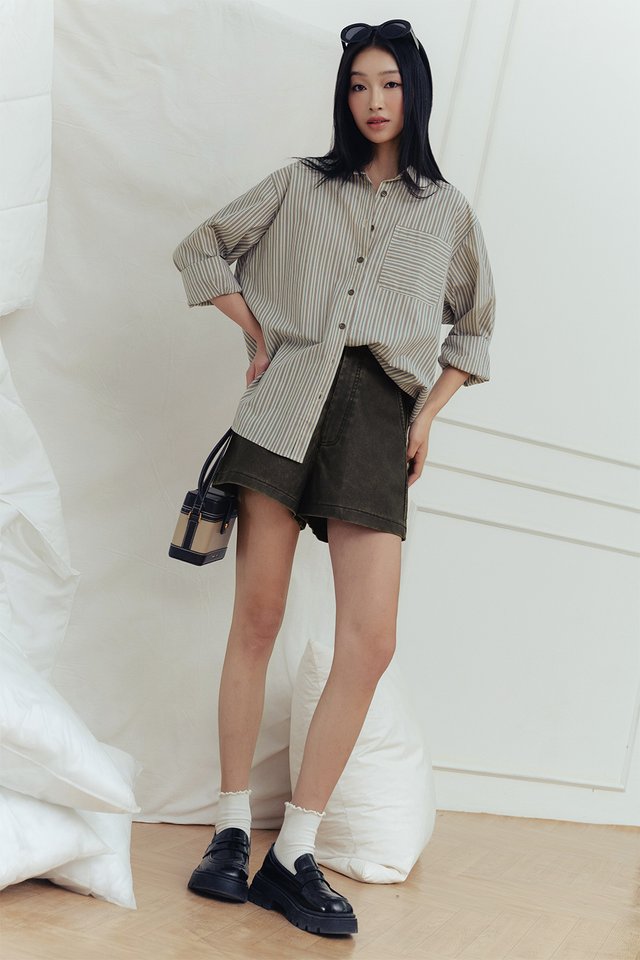 CAVELL STRIPE SHIRT IN OAT