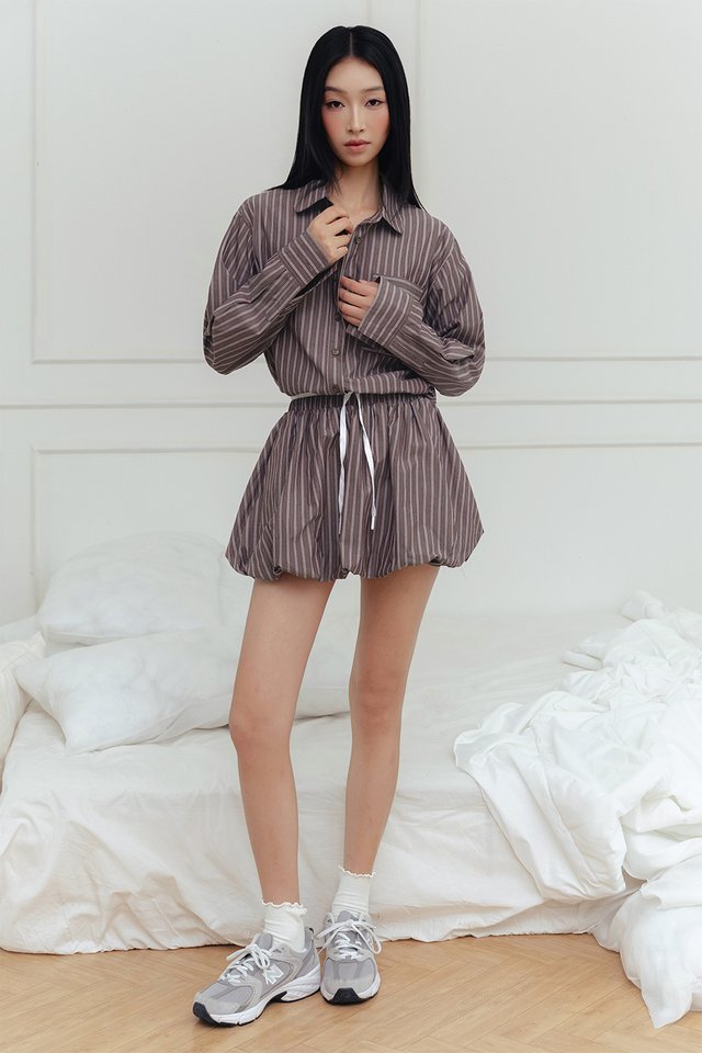CAVELL STRIPE SKORTS IN DARK BERRY