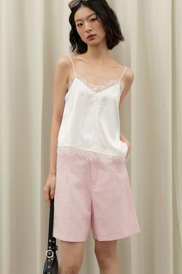 KARIN LINEN BERMS IN LIGHT PINK