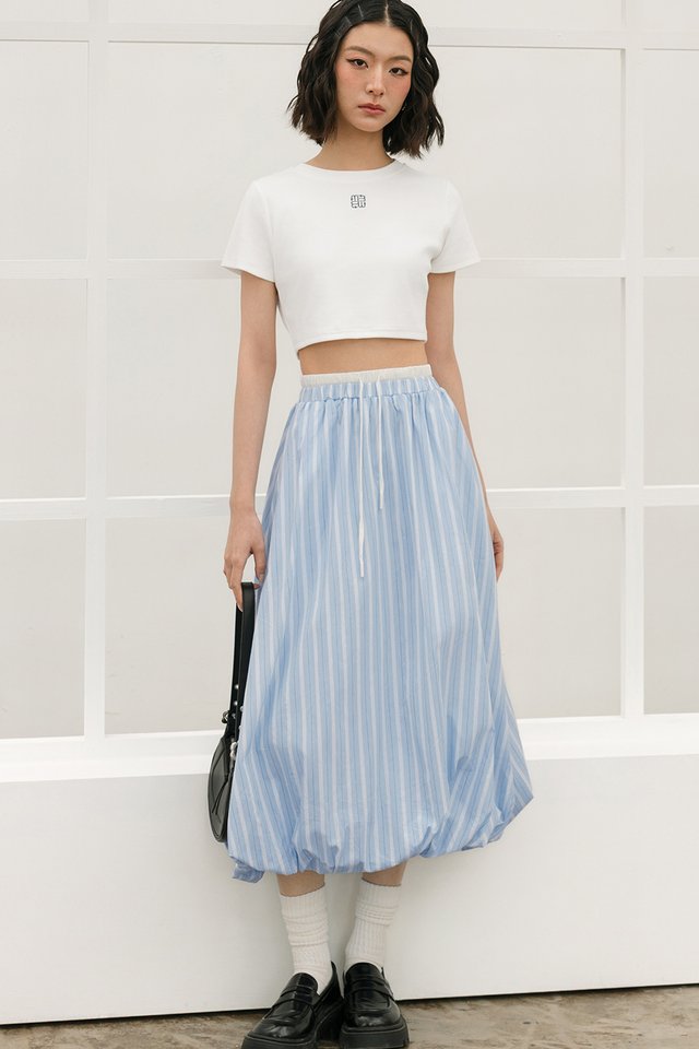 SUNDAY STRIPE BUBBLE MAXI IN BLUE