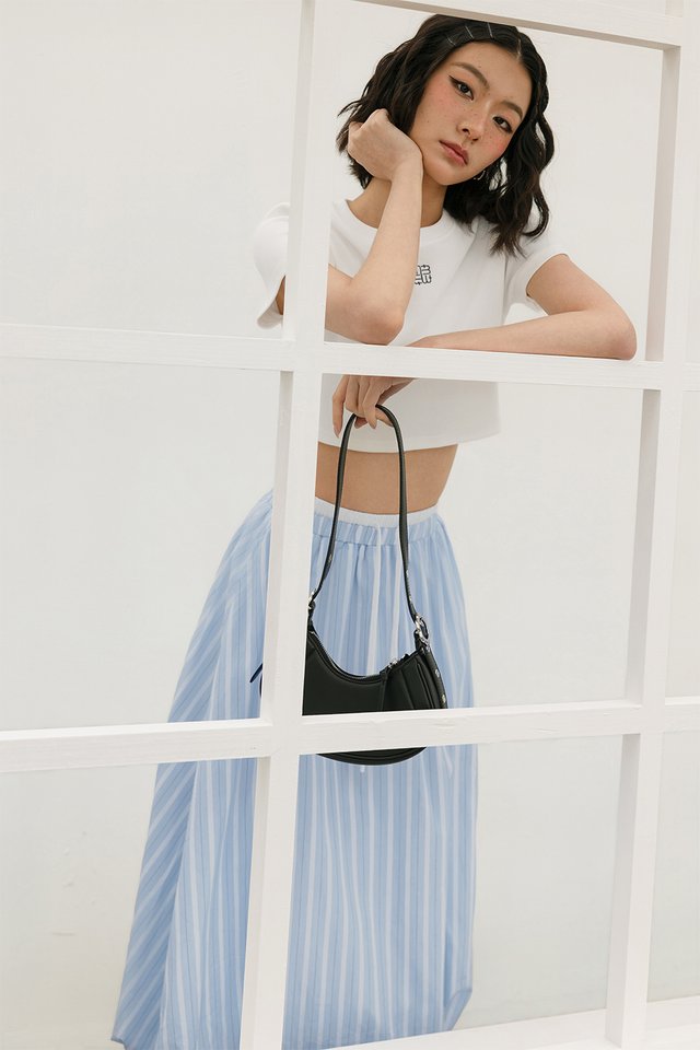 SUNDAY STRIPE BUBBLE MAXI IN BLUE