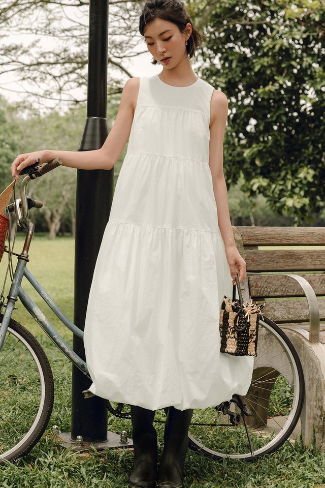 MARLOW BUBBLE MAXI IN WHITE