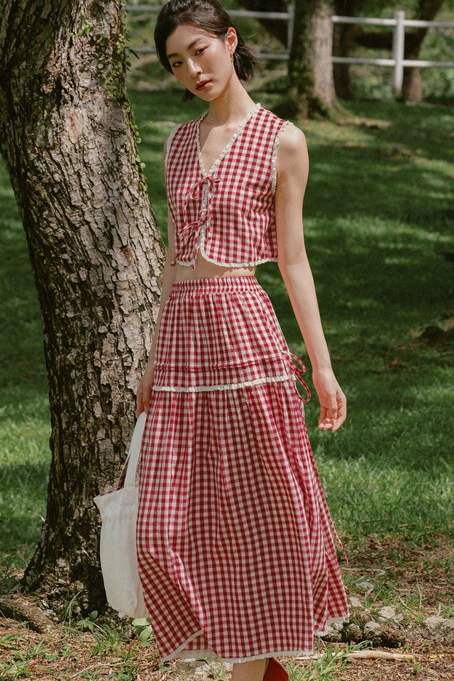 SUMMERDAY MAXI SKIRT IN CHERRY
