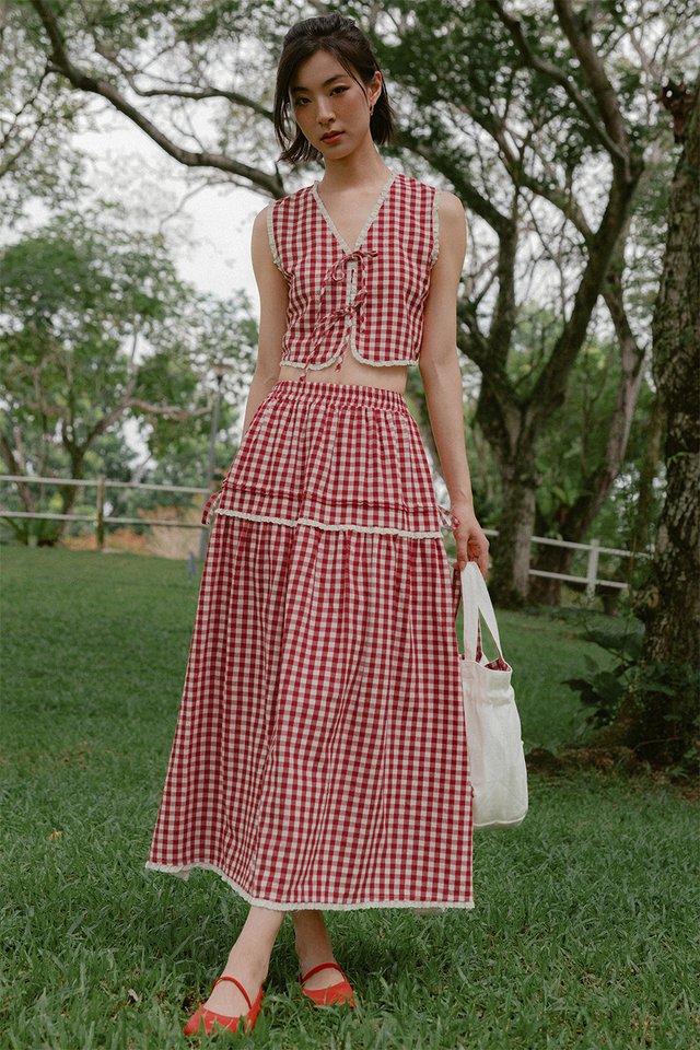SUMMERDAY MAXI SKIRT IN CHERRY