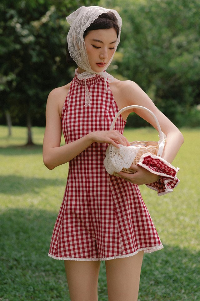 *PRE-ORDER* SUMMERDAY PADDED PLAYSUIT IN CHERRY