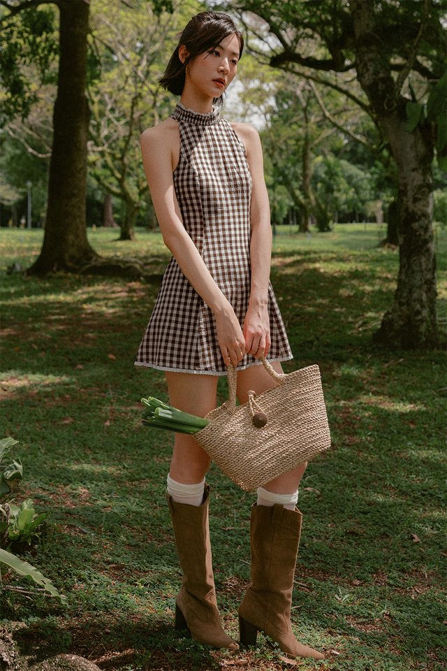 SUMMERDAY PADDED PLAYSUIT IN CHESTNUT