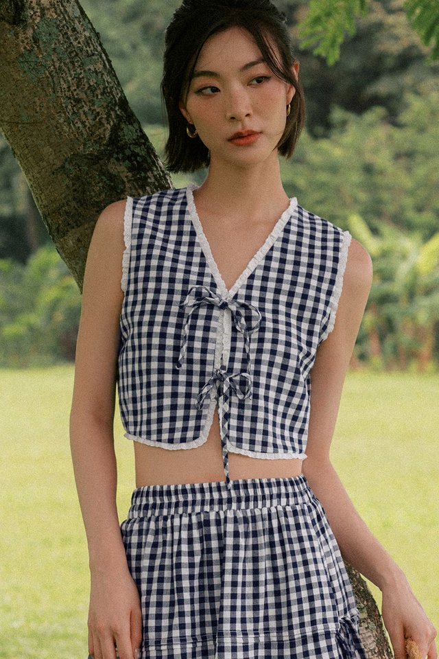 SUMMERDAY TIE TOP IN BLUEBERRY
