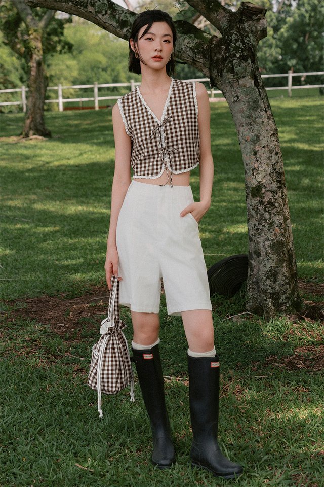 SUMMERDAY TIE TOP IN CHESTNUT