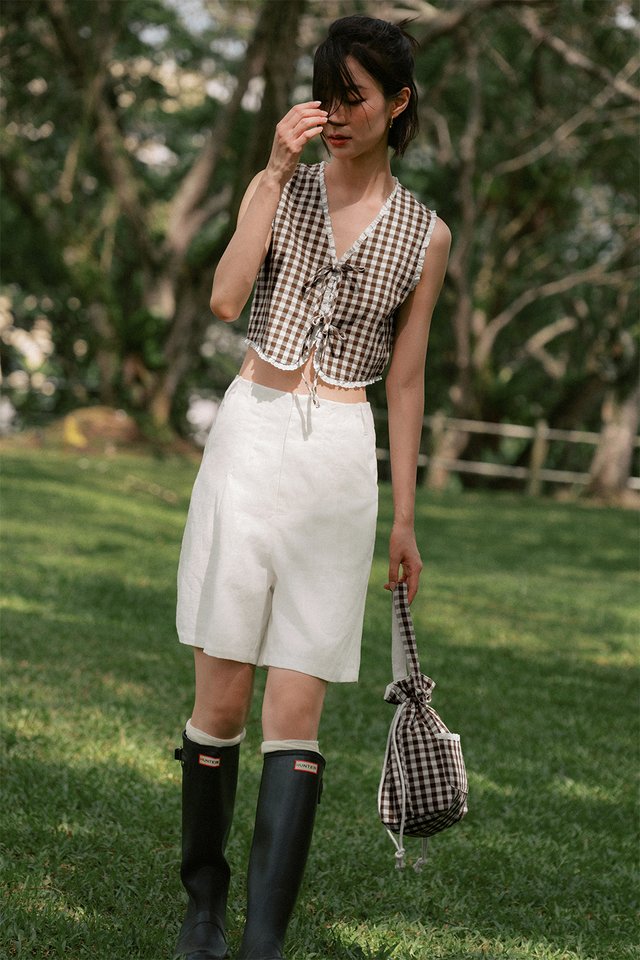 SUMMERDAY TIE TOP IN CHESTNUT
