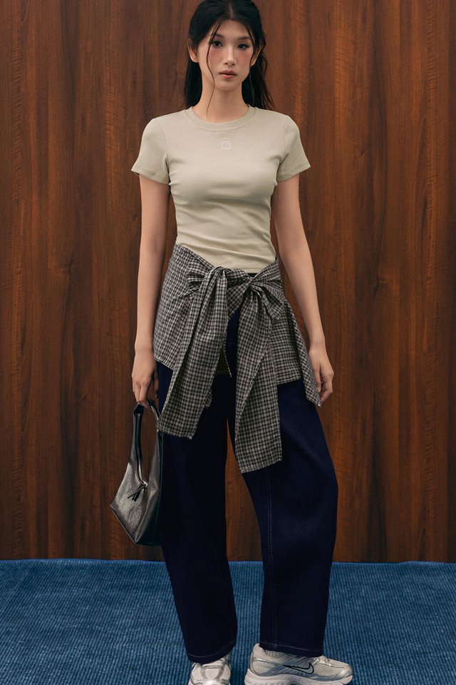 KEERAN WAIST-TIE JEANS IN DARK WASH