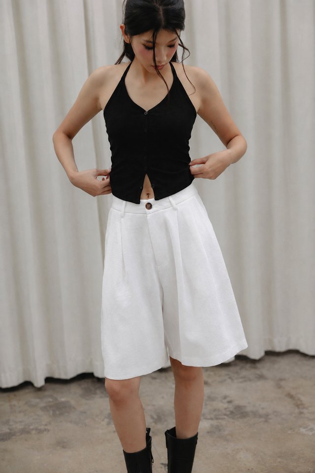 *PRE-ORDER* BRIT PADDED RIBBED TOP IN BLACK