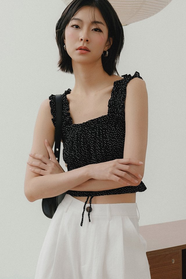 ODIE POLKA DOT TOP IN BLACK