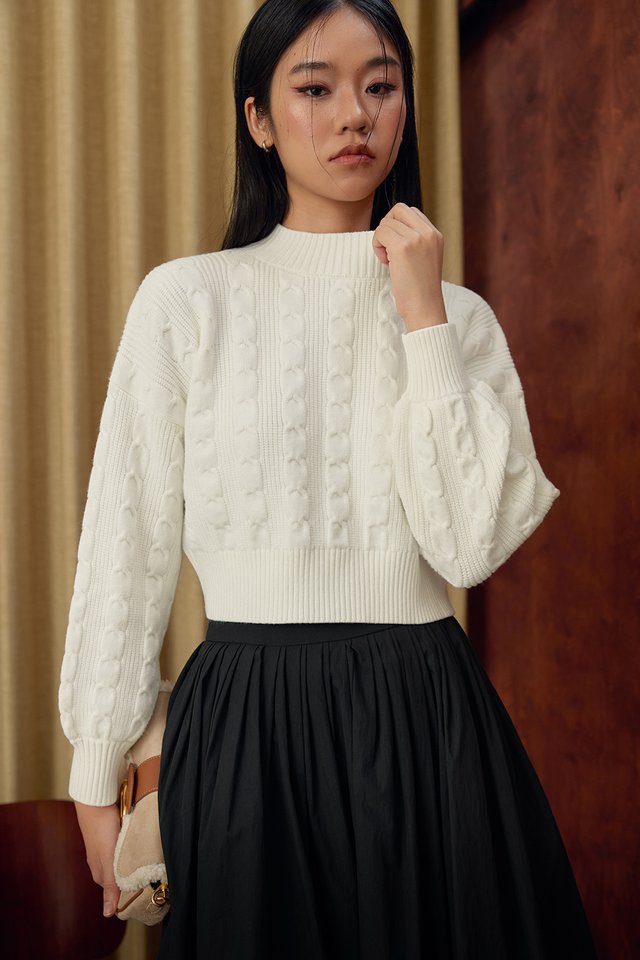 DEVYN KNIT SWEATER IN MILK