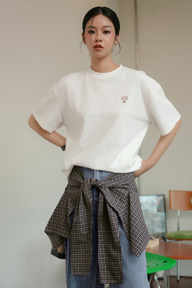 ESPRESSO MOOD UNISEX TEE IN WHITE