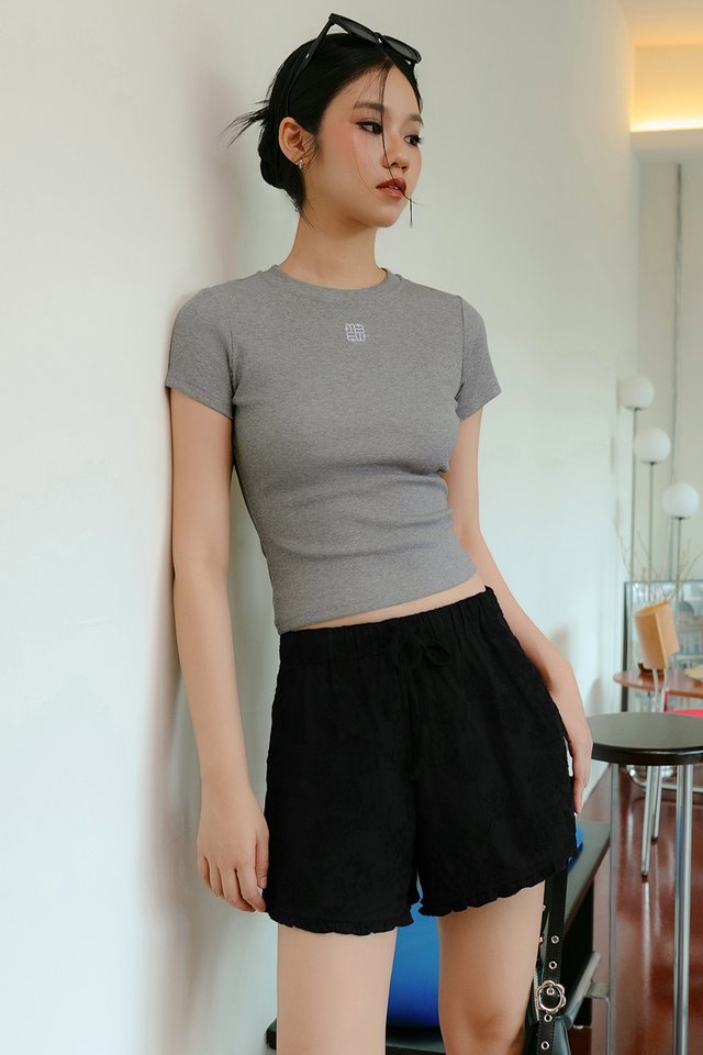 *PRE-ORDER* MIA BRODERIE SHORTS IN BLACK