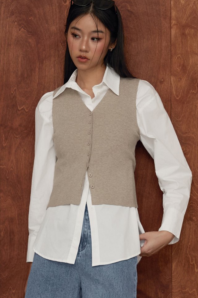 NEVIN KNIT TOP IN OAT
