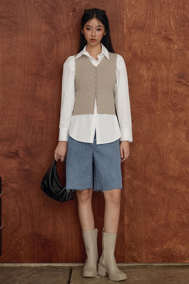 NEVIN KNIT TOP IN OAT