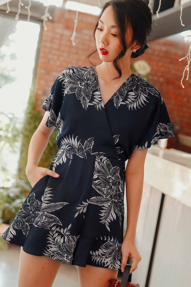 *RESTOCKED* IZZO PLAYSUIT IN DARK NAVY