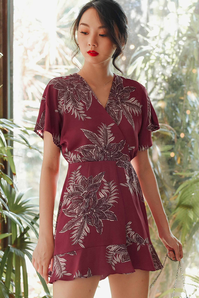 IZZO PLAYSUIT IN WINE