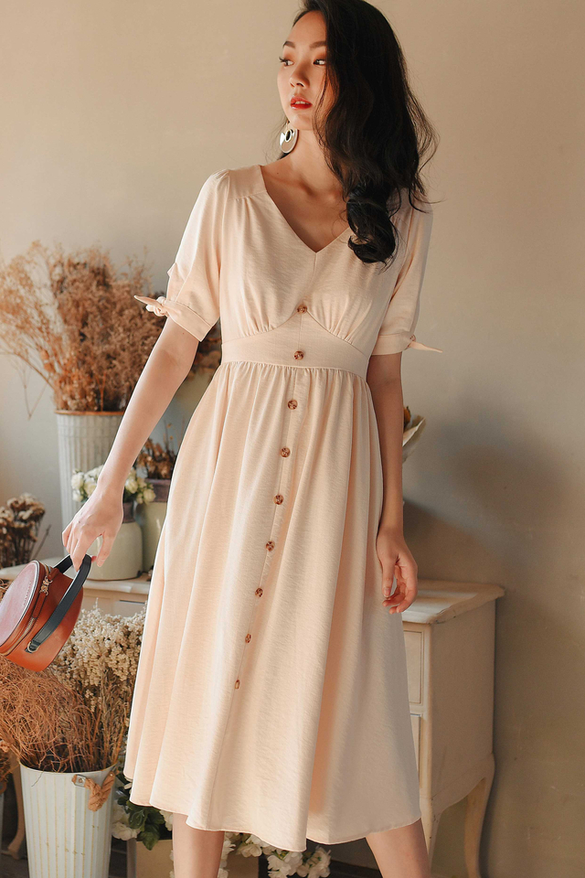 SONIA LINEN MIDI IN CREAM