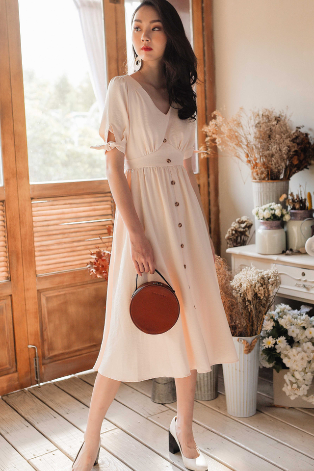 SONIA LINEN MIDI IN CREAM