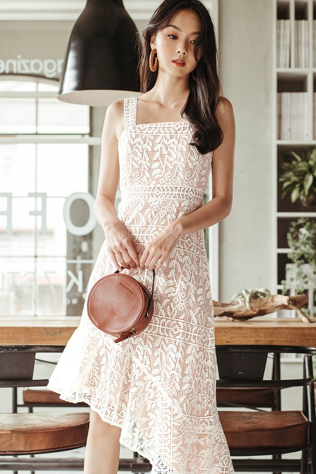 NARELLE CROCHET MIDI IN WHITE