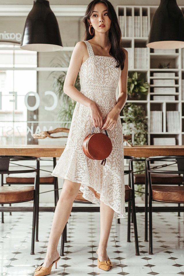NARELLE CROCHET MIDI IN WHITE