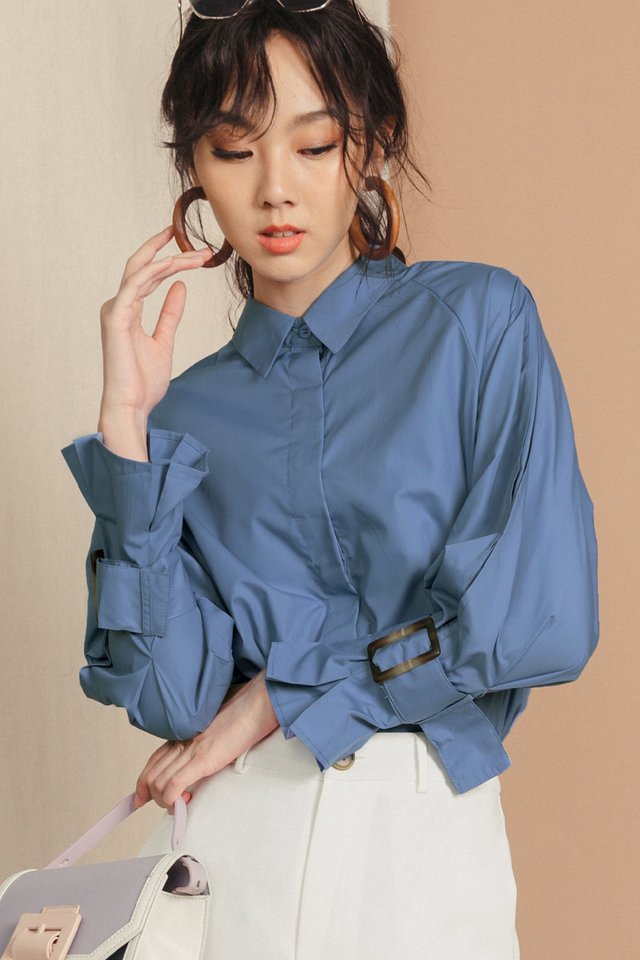 CLEMMIE BUCKLE SHIRT IN BLUE