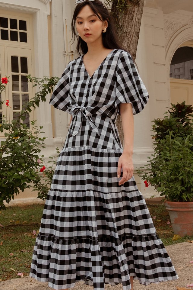 CALLEE GINGHAM MAXI IN MONO