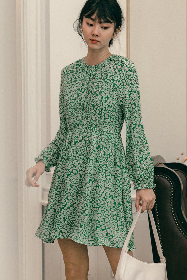 AUDRINA DRESS IN GREEN