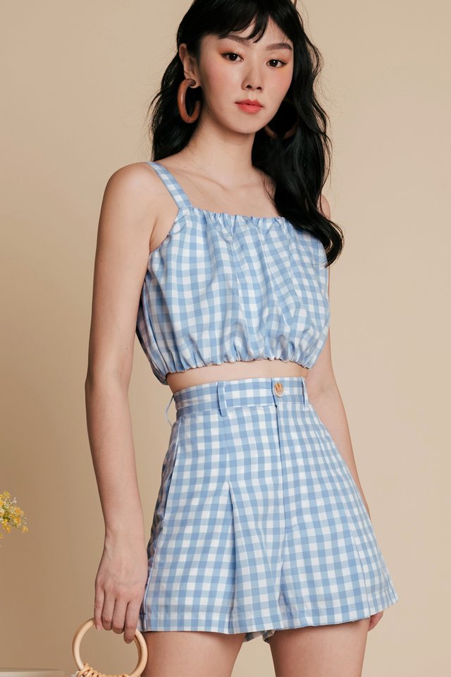 LORNA GINGHAM SHORTS IN BLUE