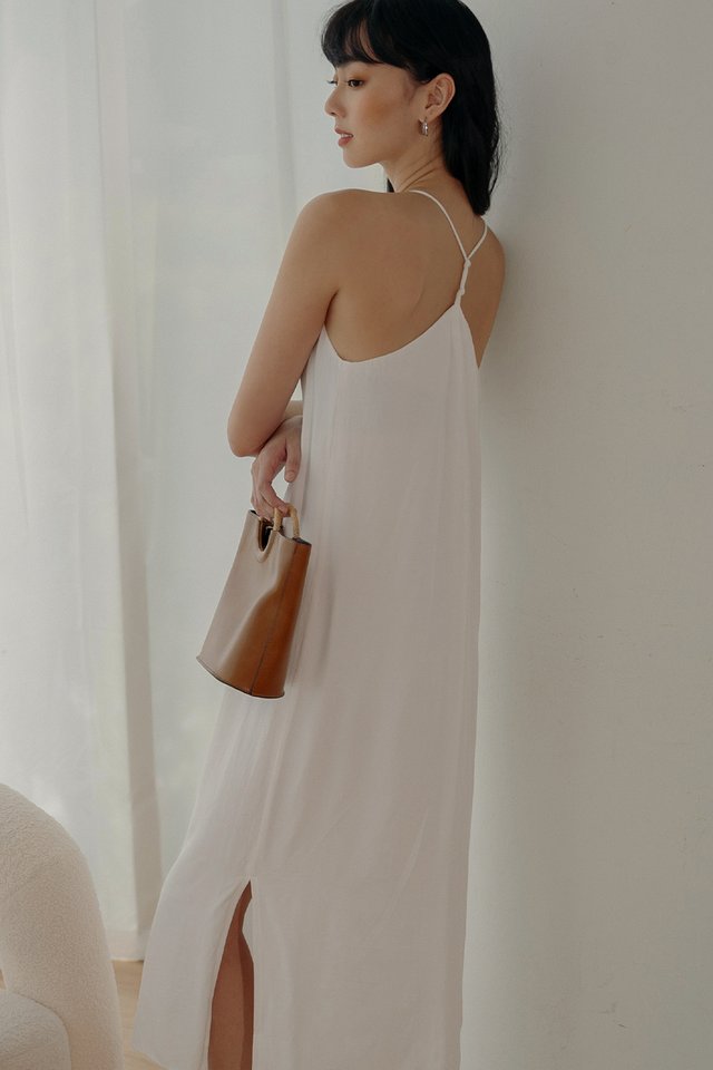 JORDYN KNOT BACK MAXI IN WHITE
