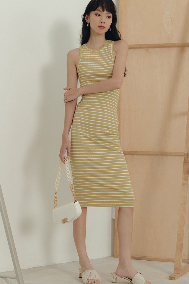 JAY RIBBED MIDI IN BUTTERSCOTCH