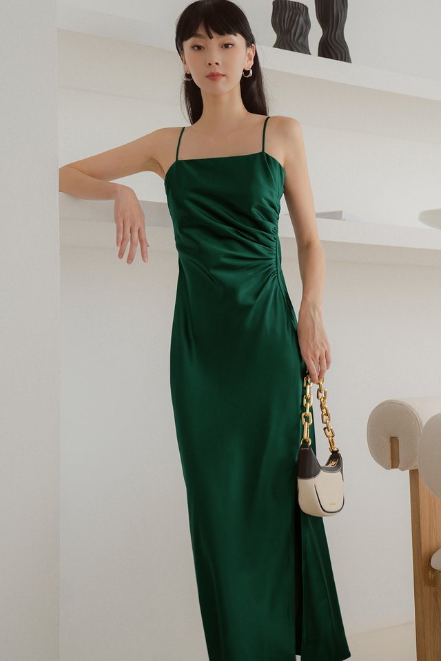 ESME SATIN MAXI IN FOREST
