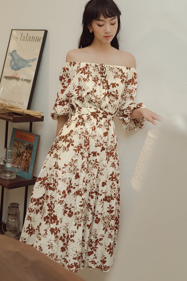 LANDEN EMBROIDERY TWO-WAY MIDI IN MAPLE