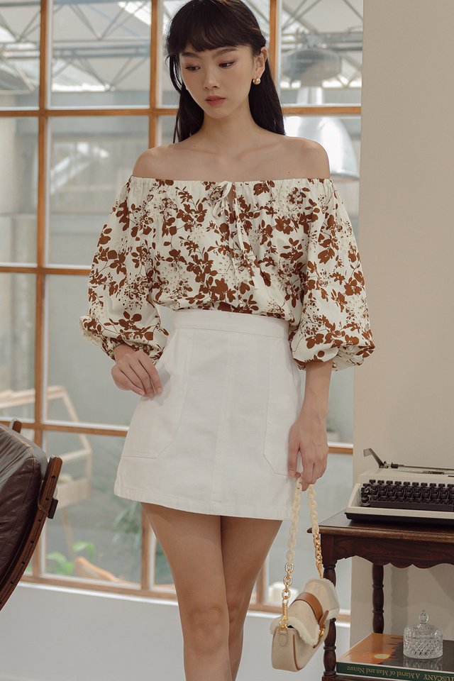 LANDEN EMBROIDERY TWO-WAY TOP IN MAPLE