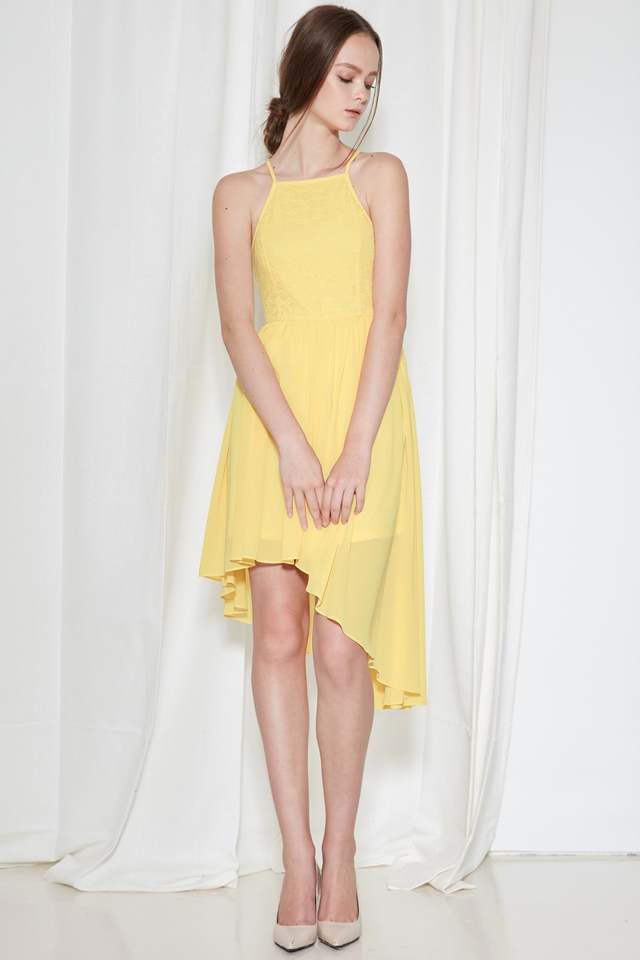 *BRIDGE* Cherish Lace Dress in Pastel Yellow